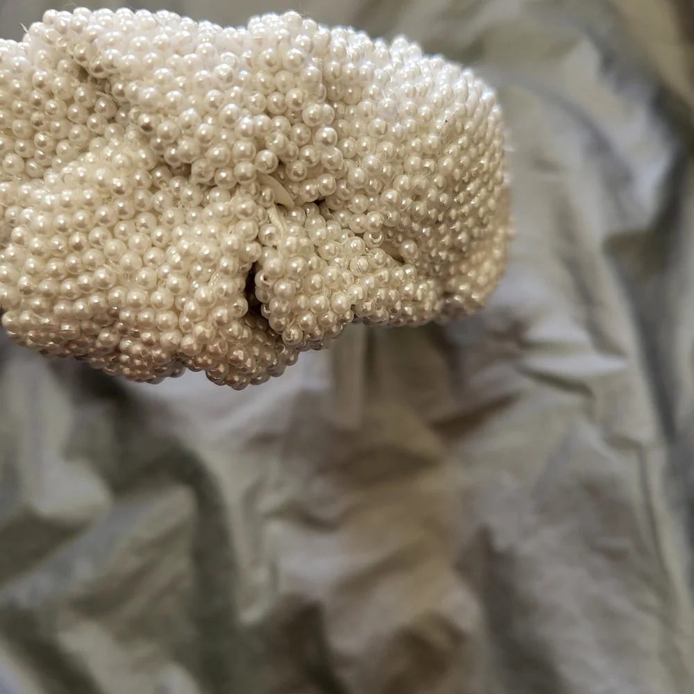 J. Crew Women's White Beaded Knot Headband